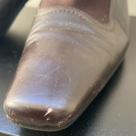 Vintage Late 1990s/Early 2000s Stuart Weitzman Square Toe Kitten Heels - Picture 5 of 8